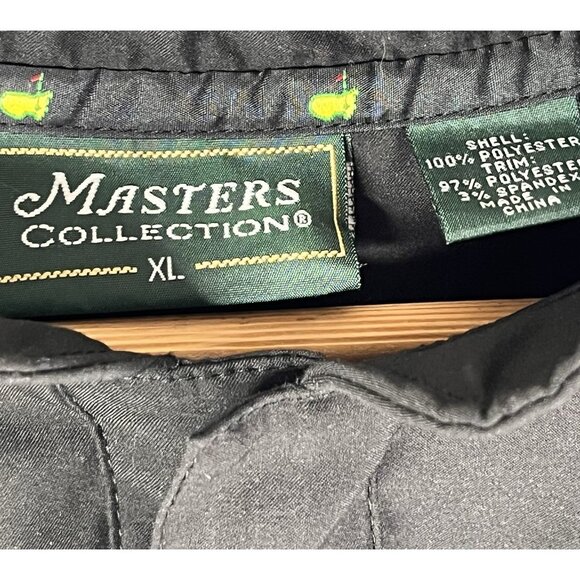 MASTERS COLLECTION Men's Black 1/4 Button Logo Long Sleeve Popover Top XL - Picture 3 of 6